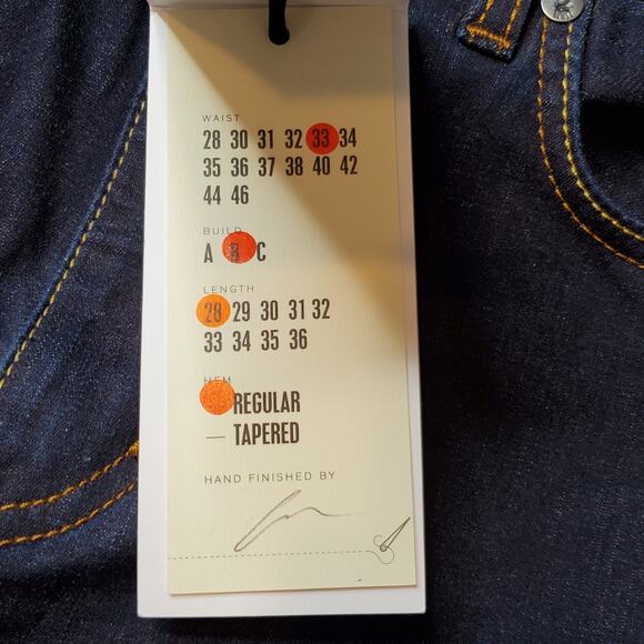 Spoke Jeans Men's Size 33X28 NWT Build B 10oz. Travel Jeans Dark Blue - Picture 8 of 10